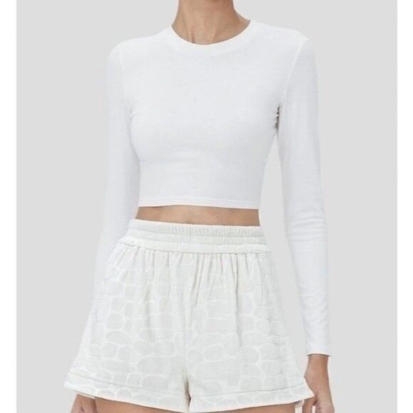ROBERT RODRIGUEZ Croptop Long Sleeves Ivory Size S - Picture 1 of 10